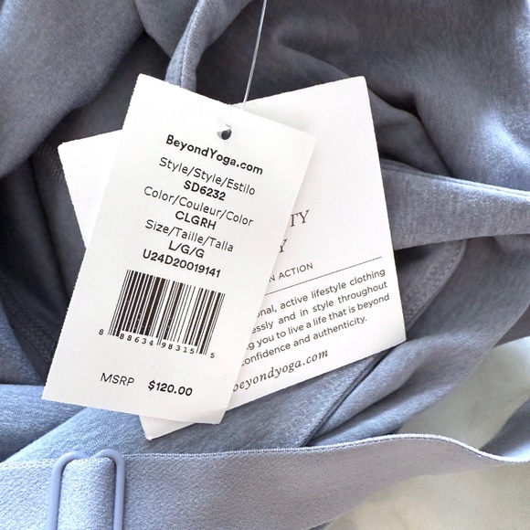 NWT Beyond Yoga Spacedye Pocket Biker Jumpsuit L Gray Sculpting One-Piece Romper - Picture 7 of 10